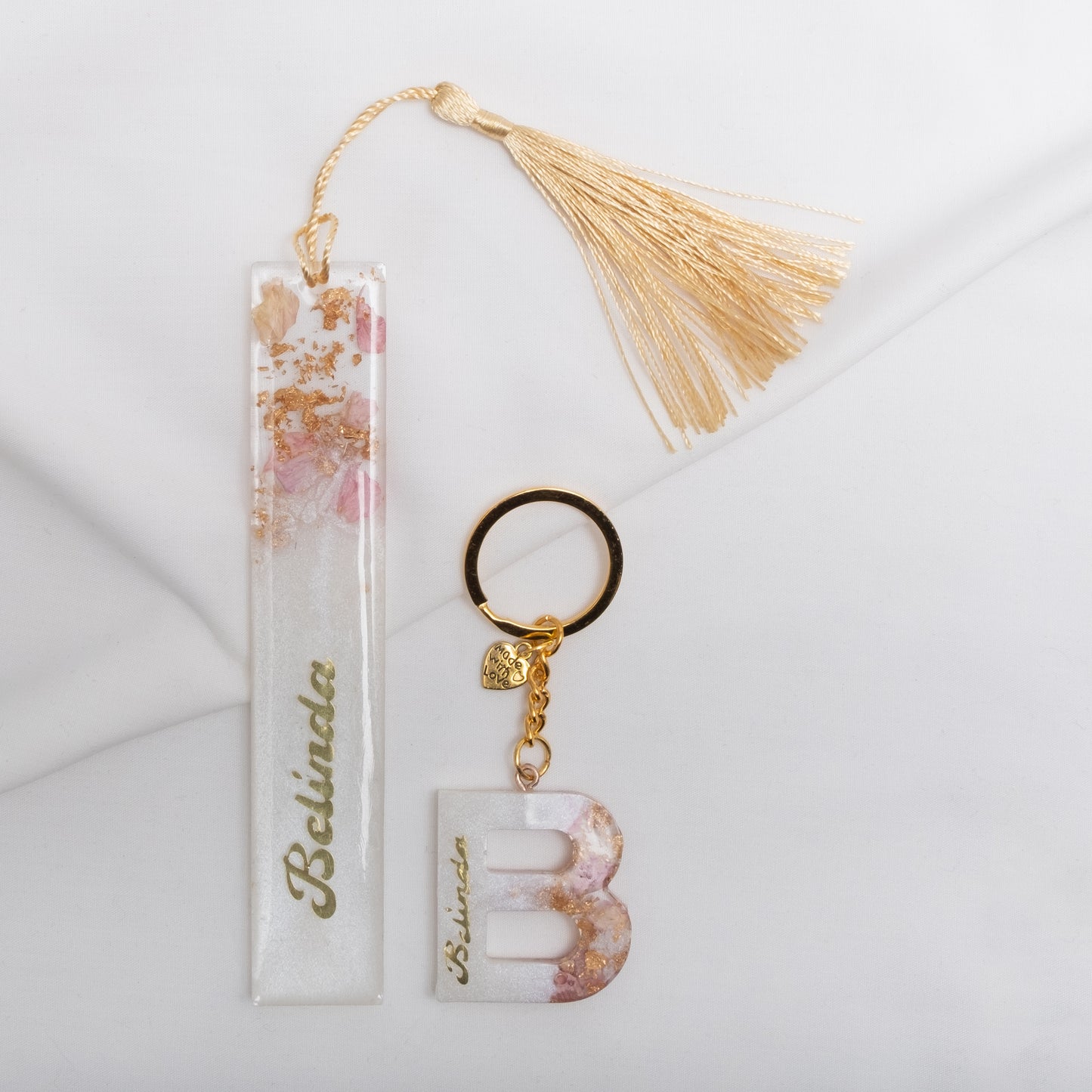 TWO TONE ALPHABET KEYRINGS & BOOKMARKS