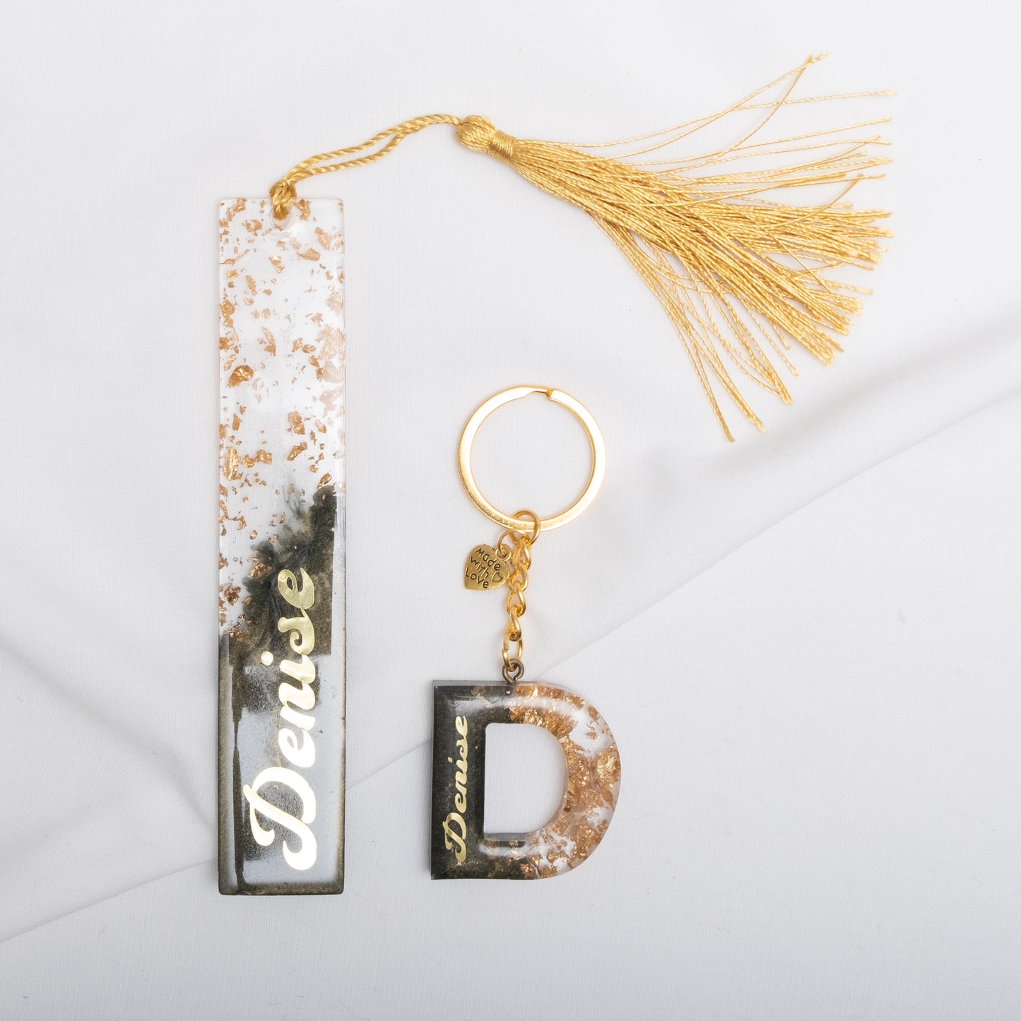 TWO TONE ALPHABET KEYRINGS & BOOKMARKS