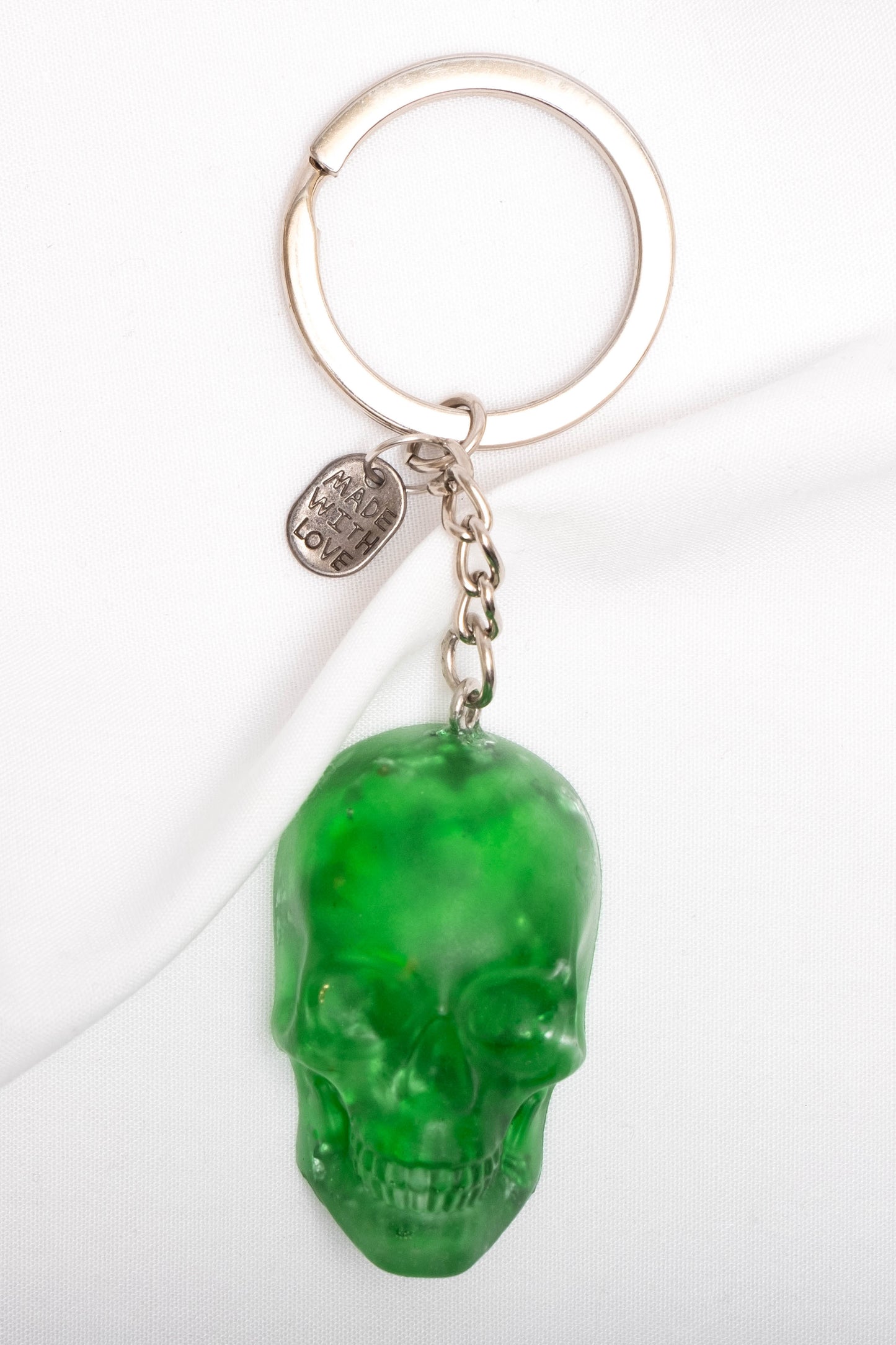 FASHION SKULL KEYRING - VIBRANT COLOUR - PRESSED PETALS