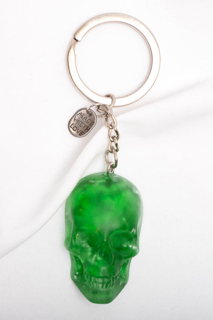 FASHION SKULL KEYRING - VIBRANT COLOUR - PRESSED PETALS