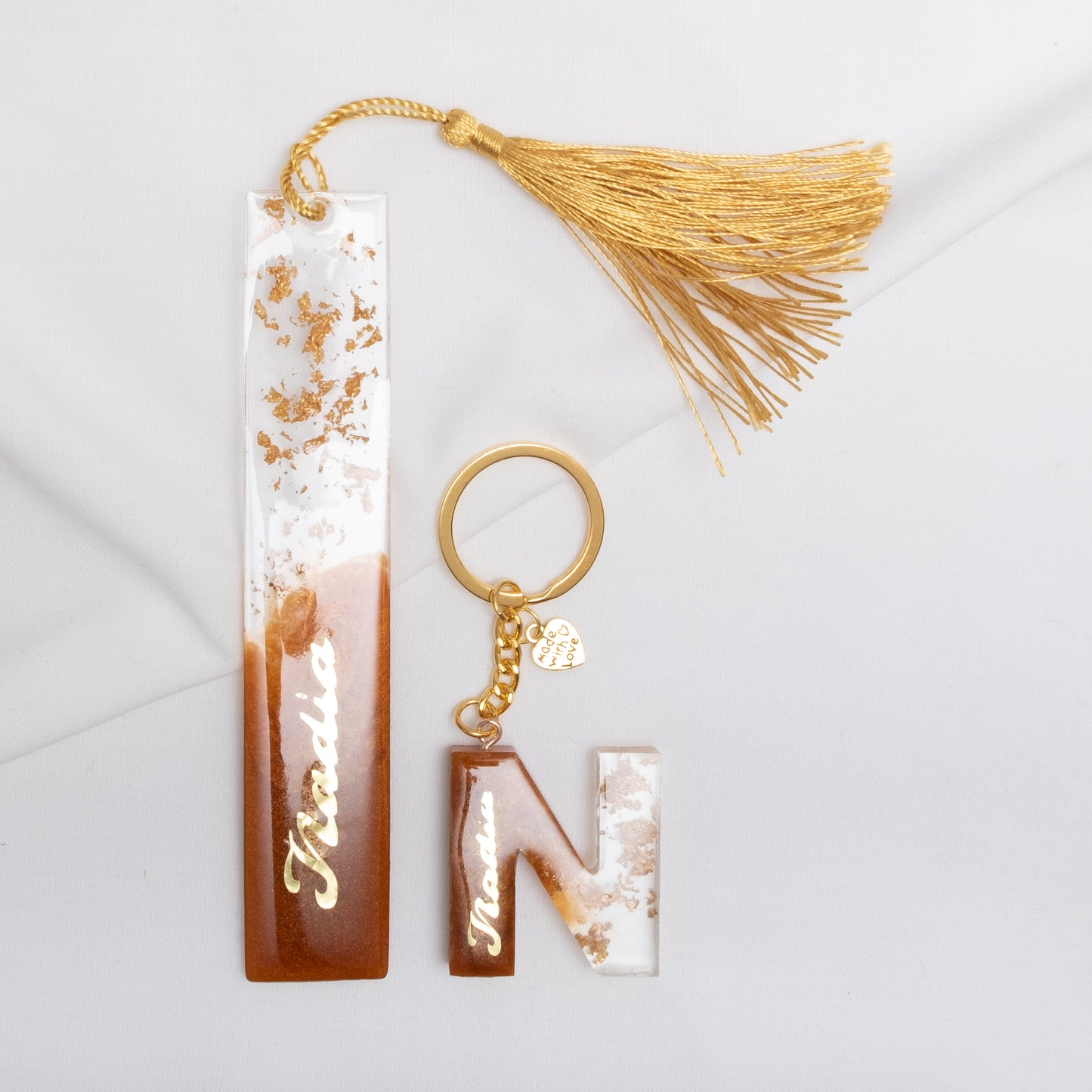 TWO TONE ALPHABET KEYRINGS  & BOOKMARKS