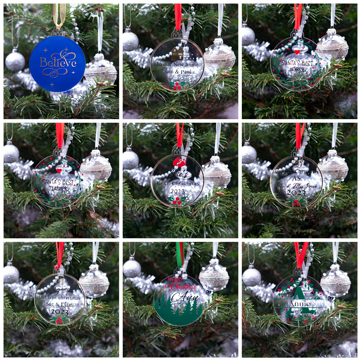 PERSONALISED CHRISTMAS TREE DECORATIONS