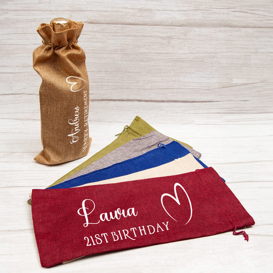 PERSONALISED WINE BOTTLE GIFT BAG