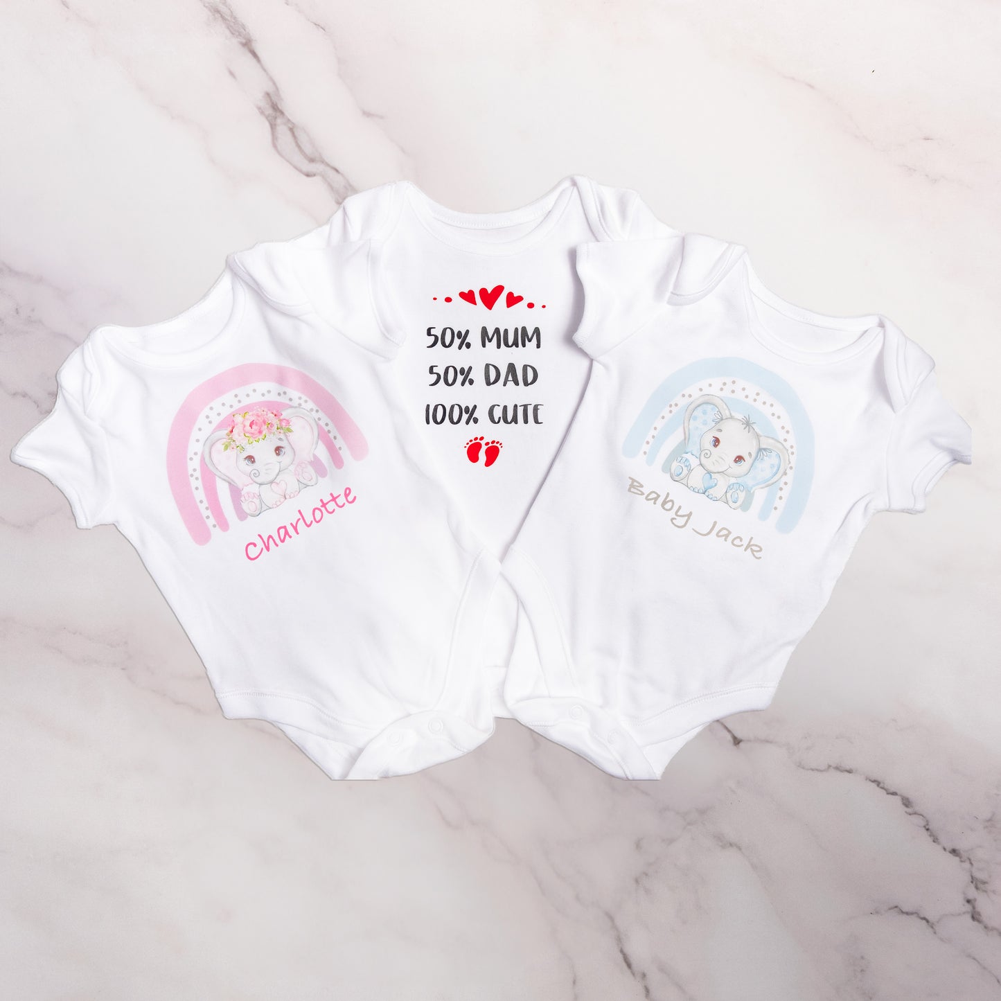 PERSONALISED BABY VEST OR GROW AGE AGE 0-3 , 3-6 , 6-9 or 9-12 or 12-18 100% cotton