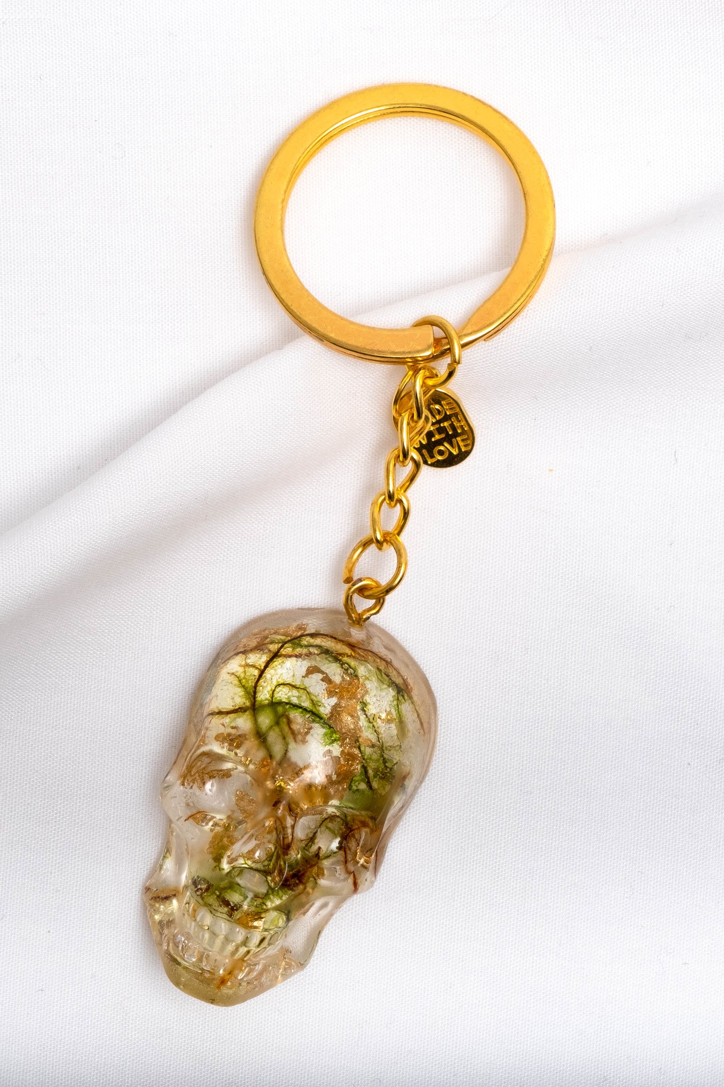 FASHION SKULL KEYRING - VIBRANT COLOUR - PRESSED PETALS