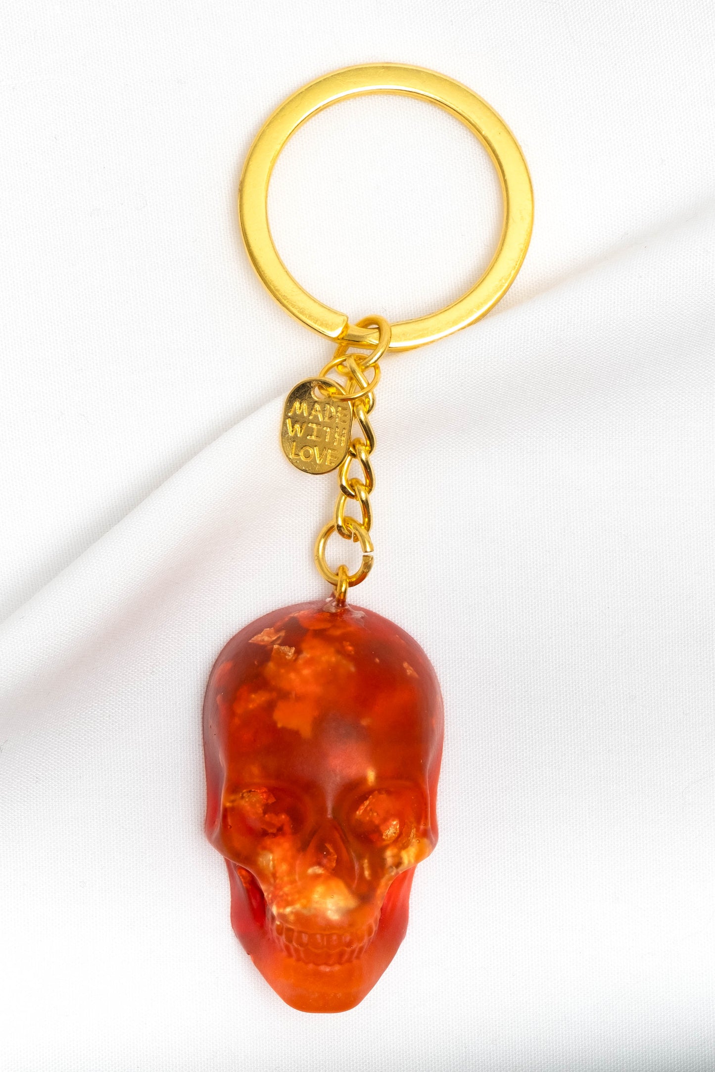 FASHION SKULL KEYRING - VIBRANT COLOUR - PRESSED PETALS